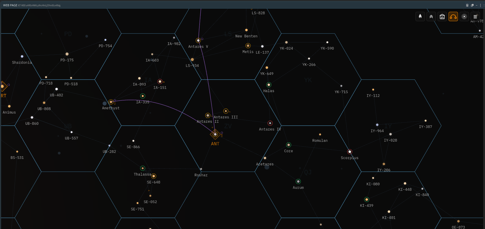 APXM universe view with empire overlay