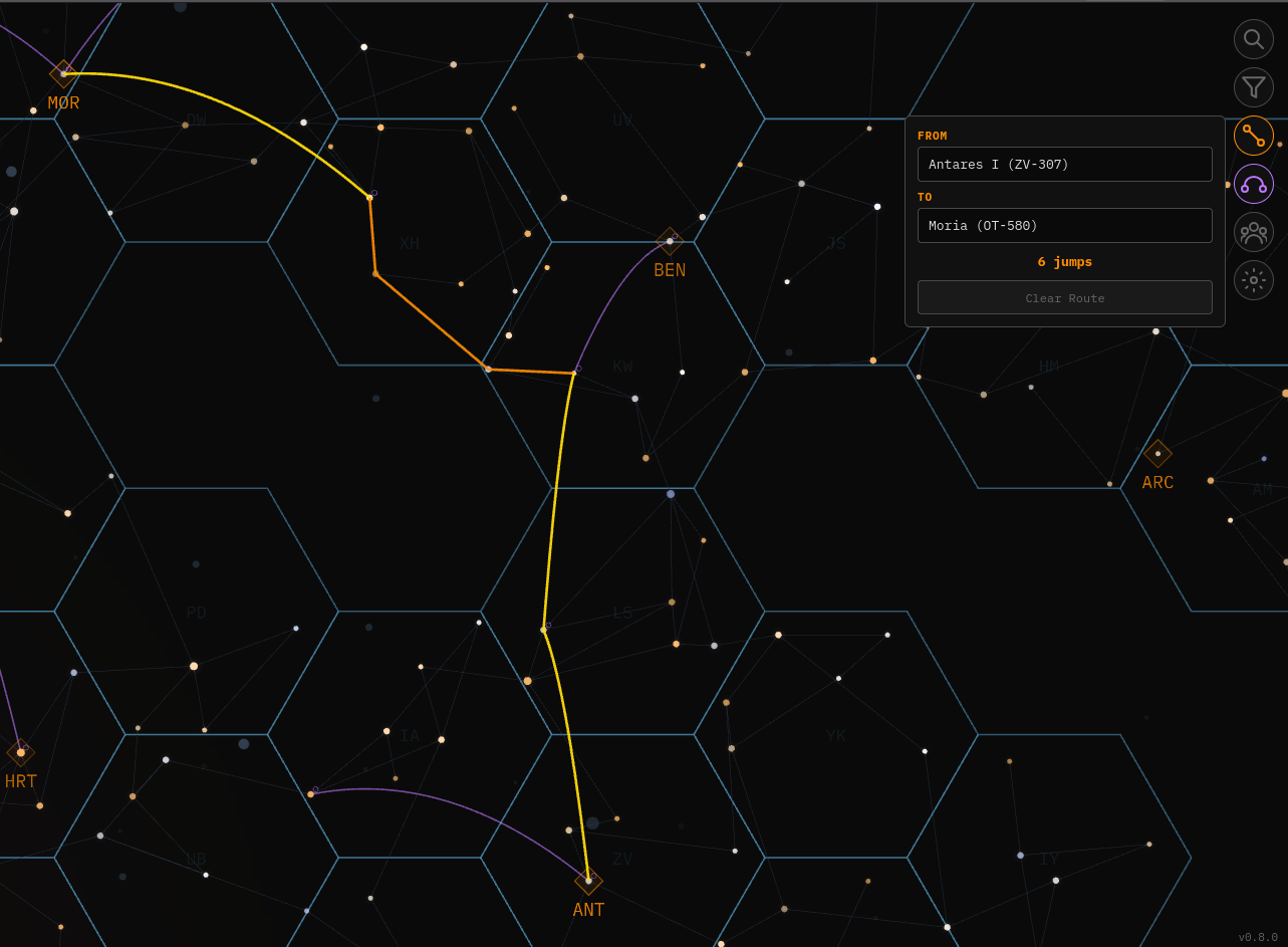 Route planner with highlighted path